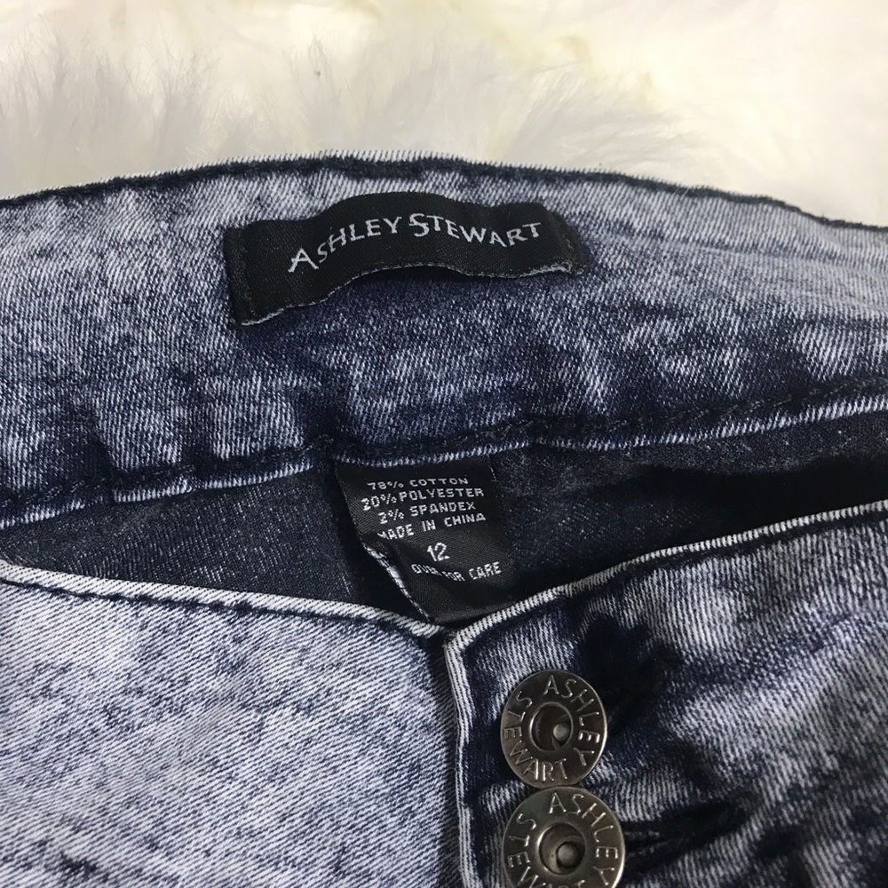 Ashley Stewart blue mineral wash skinny jeans 12 - Picture 3 of 5